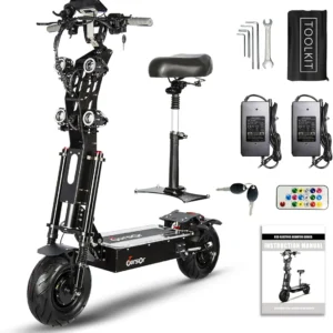 TOURSOR X1360V 13″ zusammenklappbarer Elektroroller mit Sitz 4000 W*2, Doppelbatterie-Neu