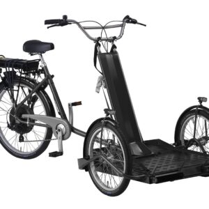 Schwarzer Elektroroller zum Transport eines Rollstuhls-Neu